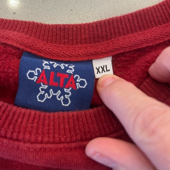 Vintage Style Retro Alta Utah Ski Resort Maroon Sweatshirt Men’s XXL Fuzzy Logo - Picture 5 of 10